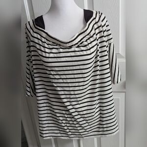 Lane Bryant Striped Black and White Women's Top Sz: 18/20
